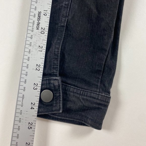 Harry Potter Hufflepuff Denim Jean Jacket Womens Large Black Cotton Stretch - Picture 14 of 14